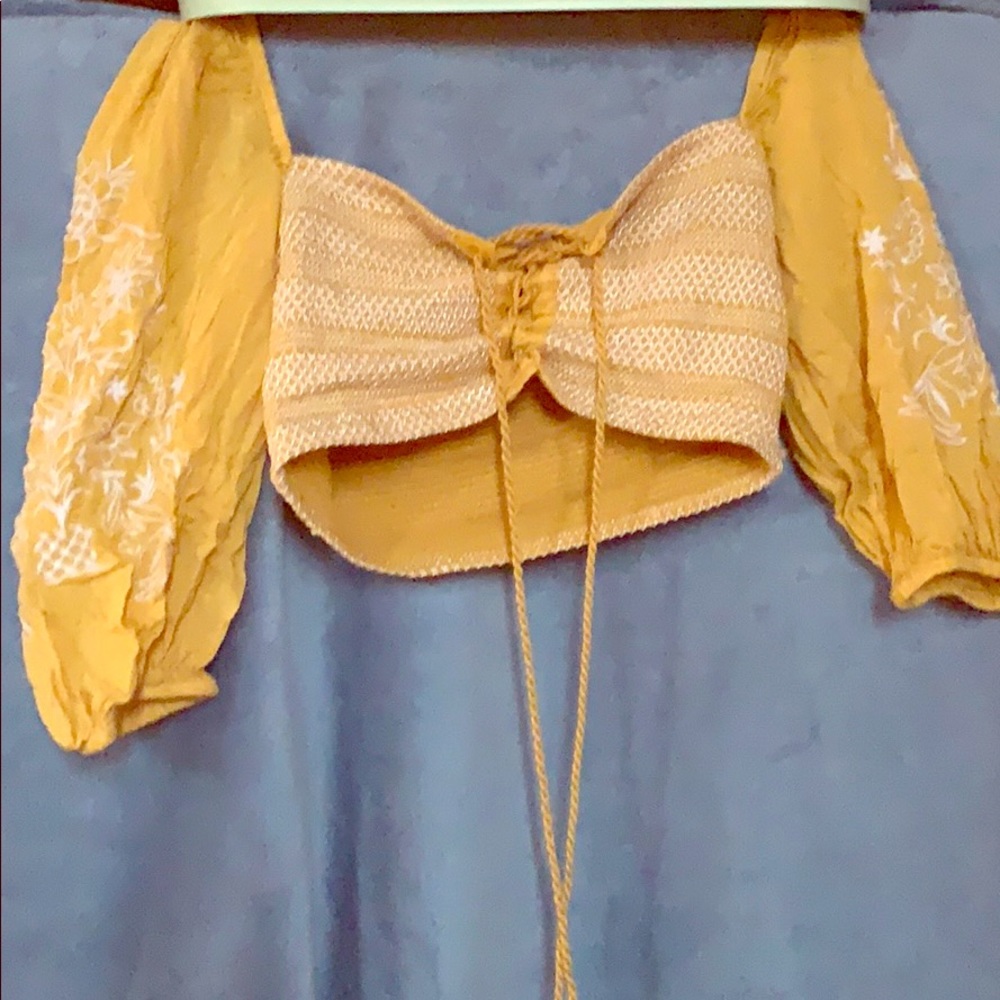 Yellow summer crop top